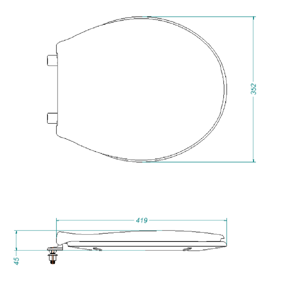 Asiento Comodor Redondo Blanco