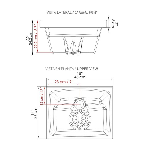 LAVATRAPEROS PRO 46x36 BRILLANTE BLANCO