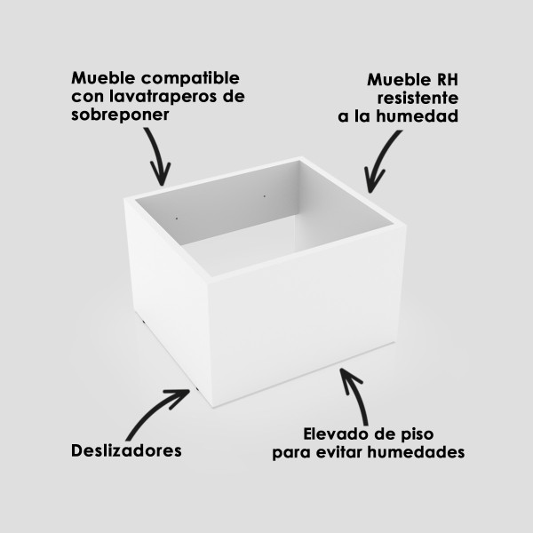 RH MUEBLE LVT PRO CANTO 2MM 46x36 BLANCO