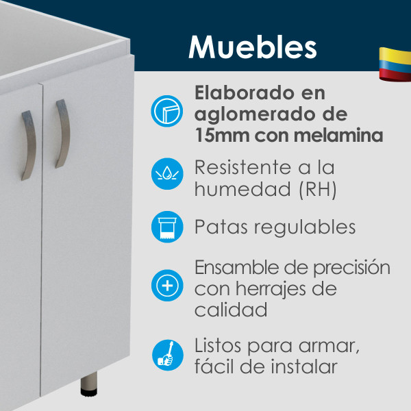 RH MUEBLE LVR PRO CANTO 2MM 100x60 BLANCO