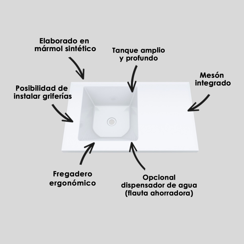 LAVADERO PRO 100X60CM / IZQUIERDO
