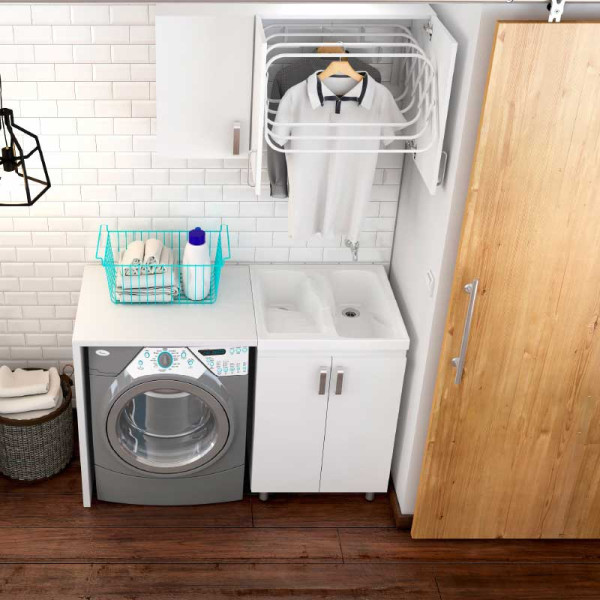 LAVARROPAS AQUA 60x60 BRILLANTE CON FLAUTA BLANCO