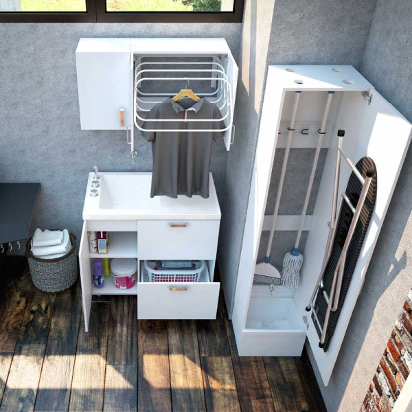 LAVARROPAS PRO 100x60 BRILLANTE BLANCO CON FLAUTA