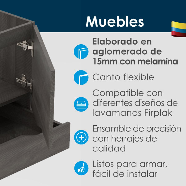 MUEBLE VALDEZ ELEVADO LVM 48X43 CARBONO