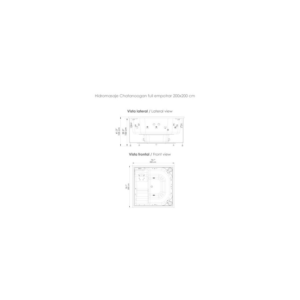 JACUZZI - HIDROMASAJE CHATTANOOGAN 200X200 BLANCO (6P)