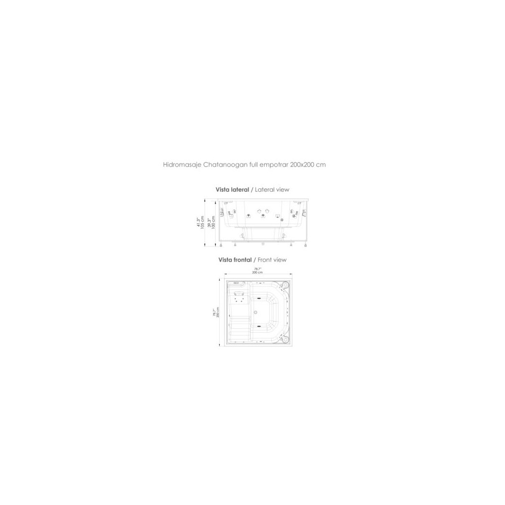 JACUZZI - HIDROMASAJE CHATTANOOGAN 200X200 BLANCO (6P)