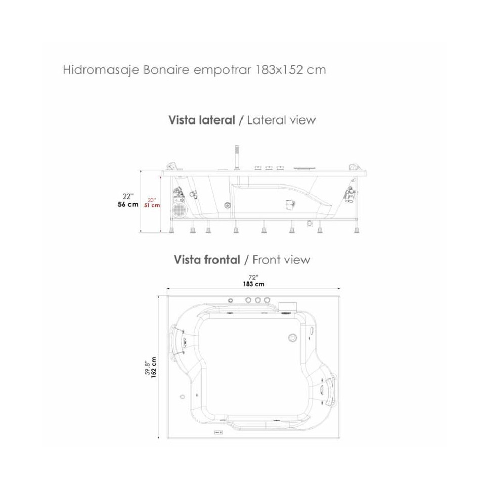 JACUZZI - HIDROMASAJE BONAIRE 183X152
