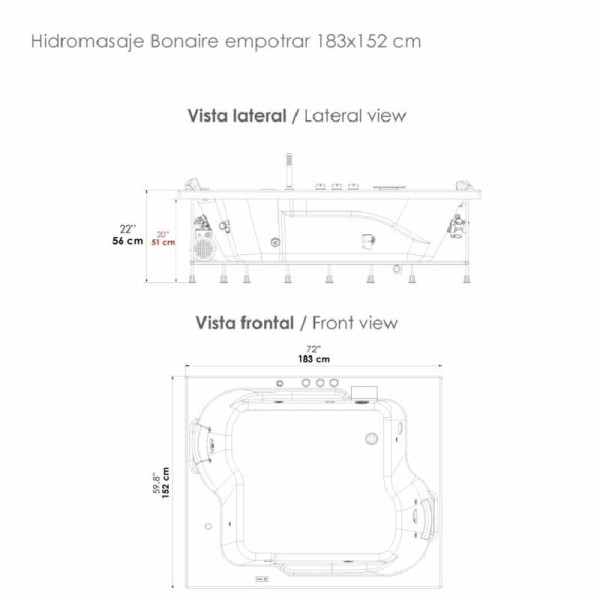 JACUZZI - HIDROMASAJE BONAIRE 183X152