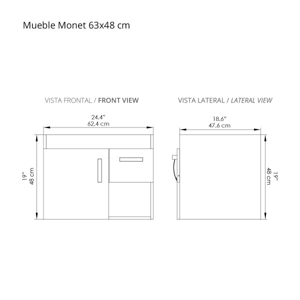 MUEBLE MONET ELEVADO  PARA LVM 63X48 MALI