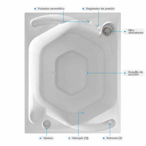JACUZZI - HIDROMASAJE CHATTANOOGAN 200X200 BLANCO