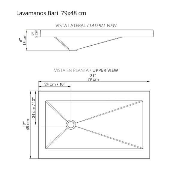 LAVAMANOS BARI BLANCO 79x48