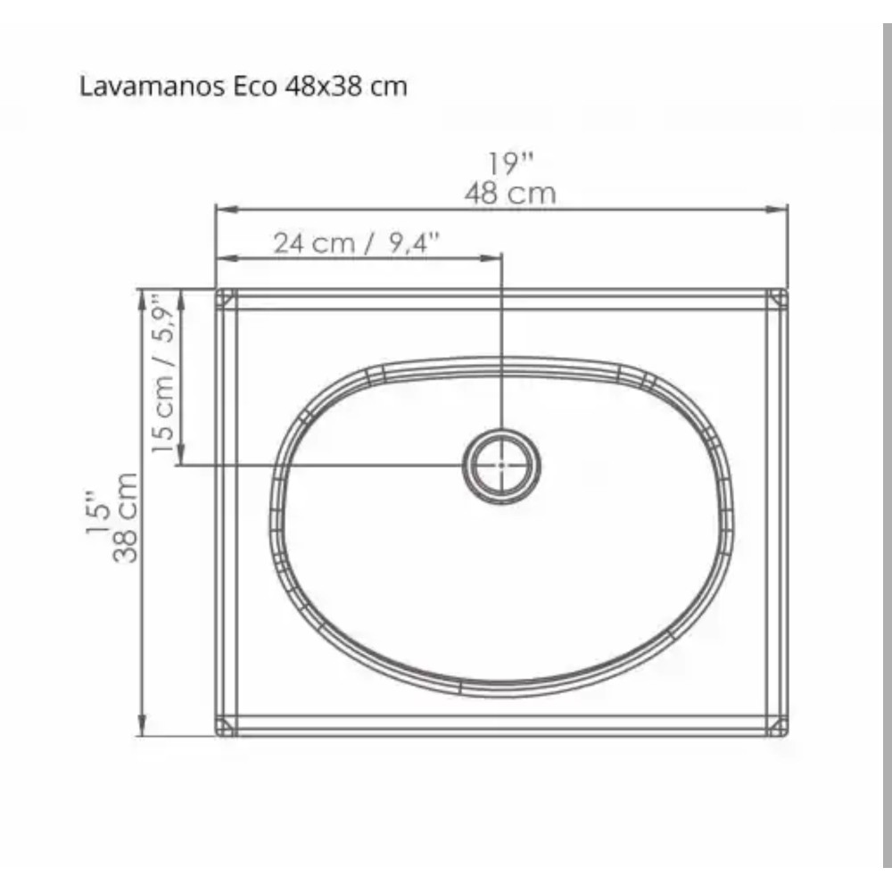 LAVAMANOS ECO 48x38 BONE MARFIL
