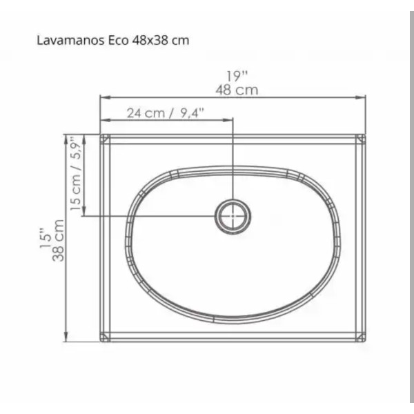 LAVAMANOS ECO 48x38 BONE MARFIL