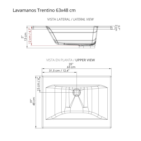 LAVAMANOS TRENTINO 63X48