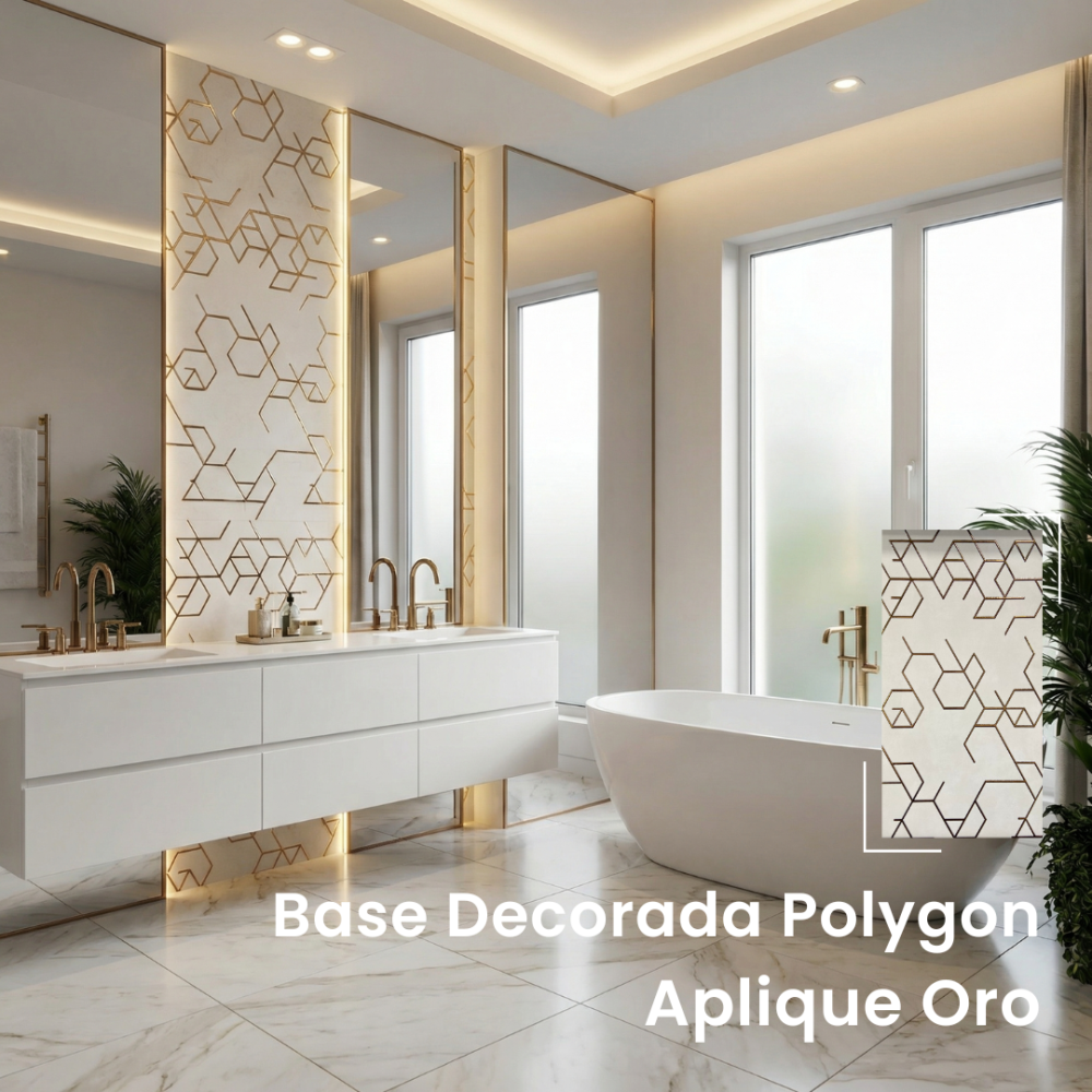 CERÁMICA DECORATIVA POLYGON ORO
