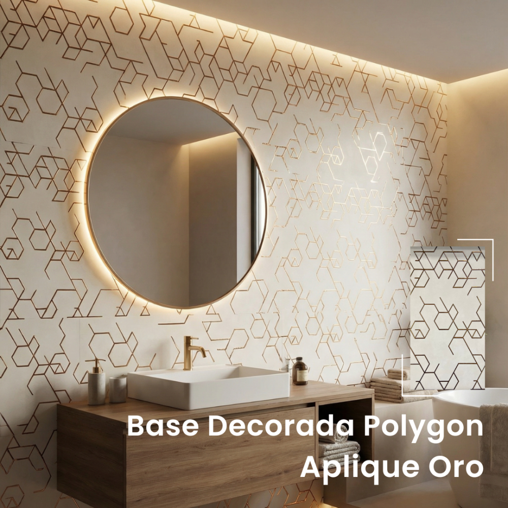 CERÁMICA DECORATIVA POLYGON ORO