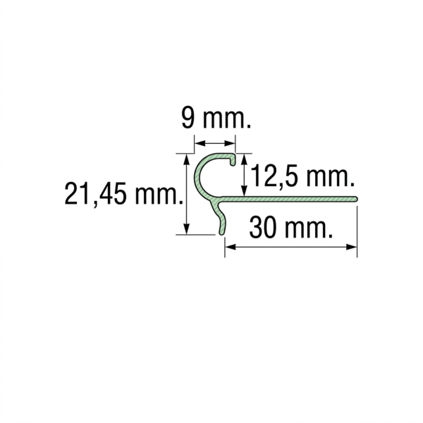 PERFIL PELDAÑO ALUMINIO 25x35MM CLASICO 13