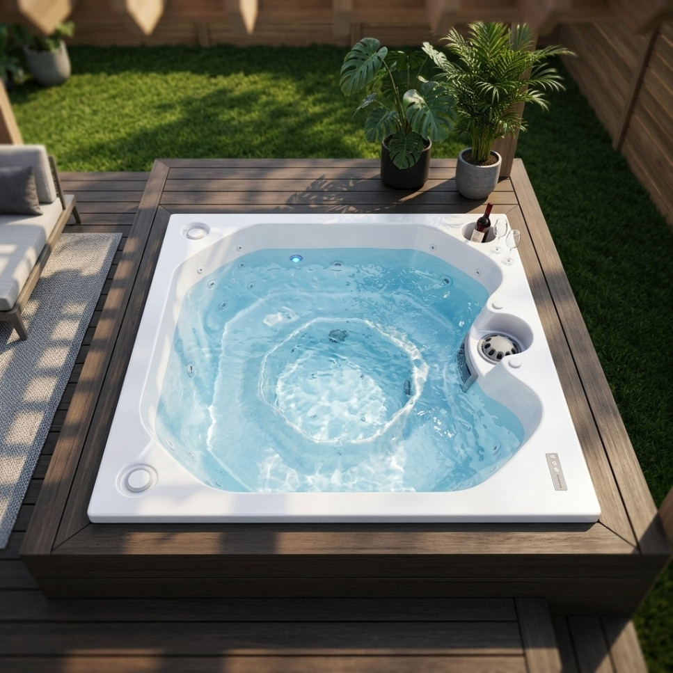 JACUZZI - HIDROMASAJE SANTORINI 180X180  EMPOTRAR (4P)