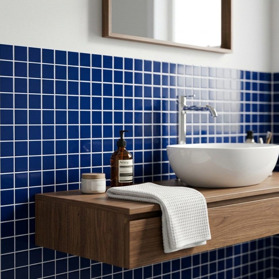 MOSAICO CRISTAL AZUL COBALTO