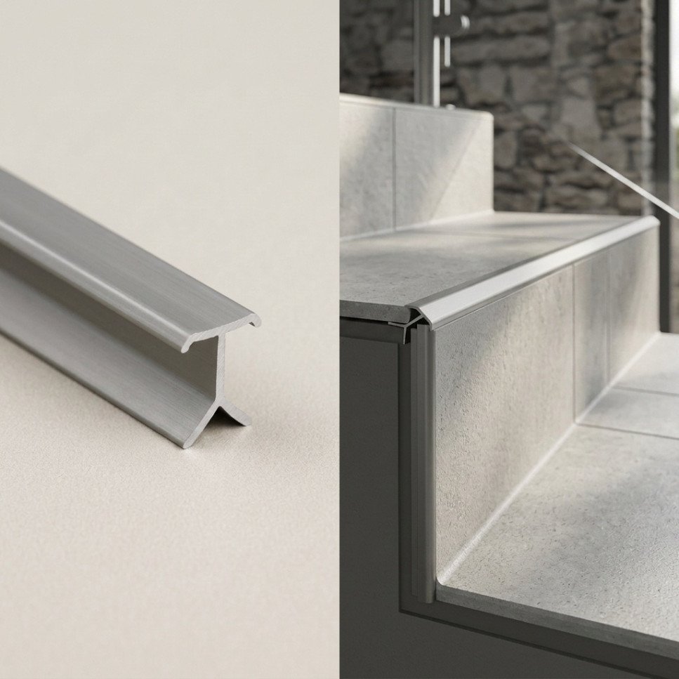 PERFIL PVC FILO DE GRADA GRIS