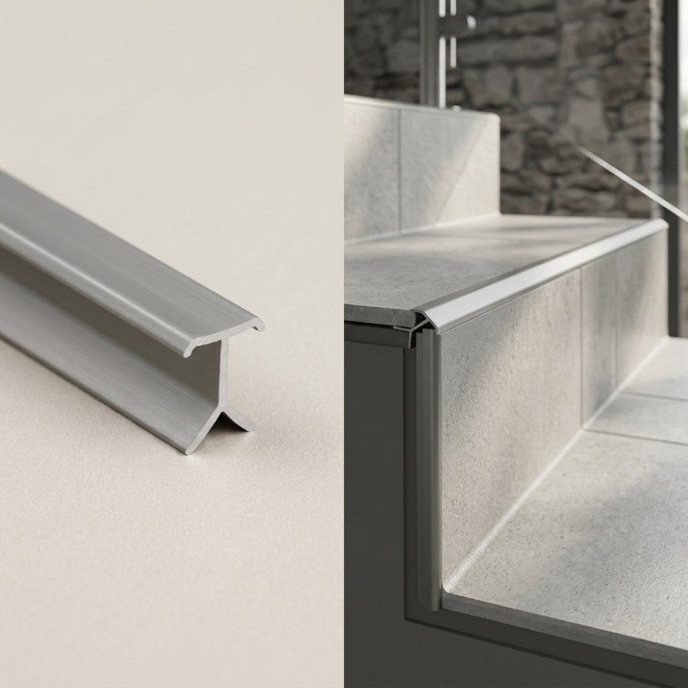 PERFIL PVC FILO DE GRADA GRIS