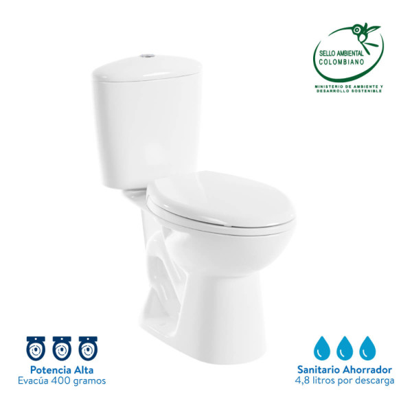 SANITARIO CORONA SMART ALONGADO SINGLE BLANCO