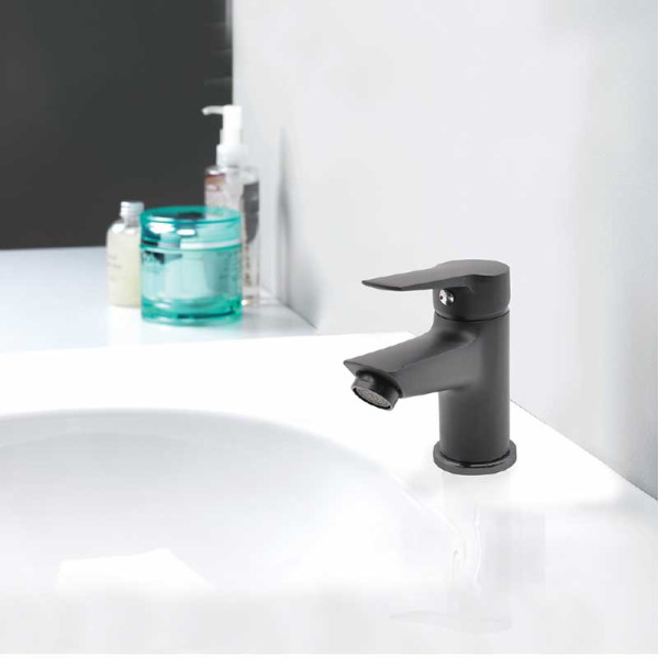 LAVAMANOS MONOCONTROL BAJA AREZZO NEGRO MATE