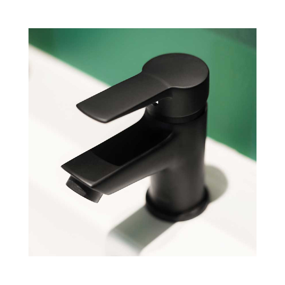LAVAMANOS MONOCONTROL BAJA AREZZO NEGRO MATE
