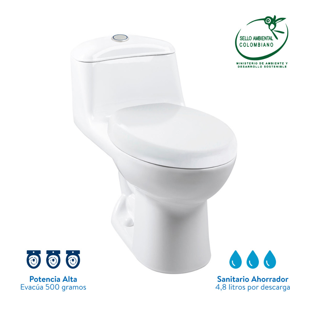 SANITARIO CORONA SMART ALONGADO SINGLE BLANCO