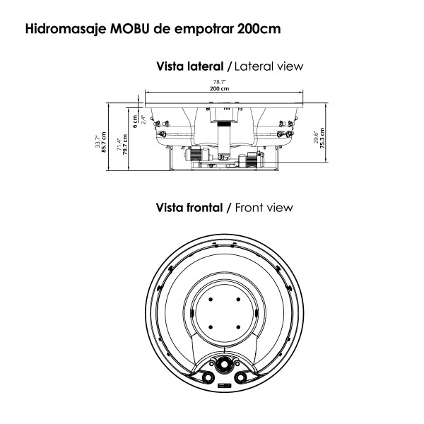 JACUZZI - HIDROMASAJE MOBU 200CM EMPOTRAR (5P)