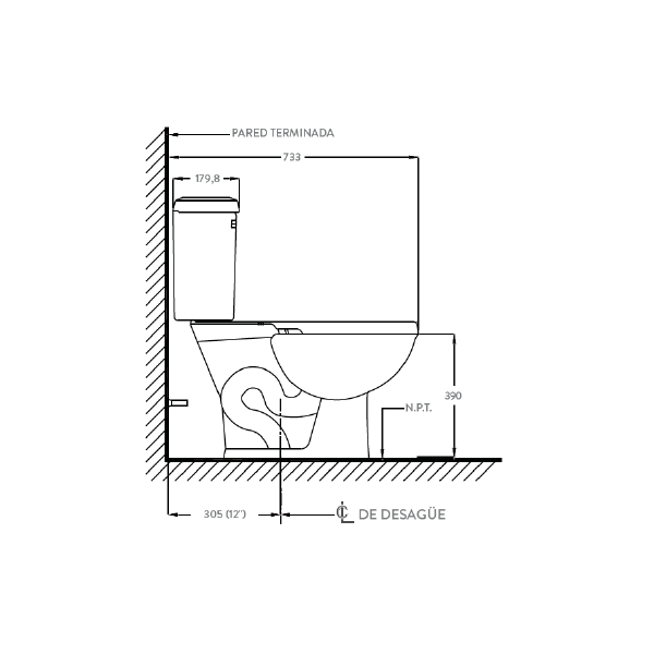 SANITARIO CORONA ECOLINE CON ASIENTO BLANCO