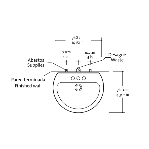 LAVAMANOS MILANO CON PEDESTAL VERONA BLANCO