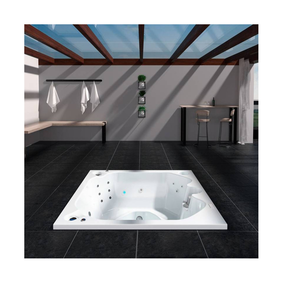 JACUZZI - HIDROMASAJE SANTORINI 180X180  EMPOTRAR (4P)