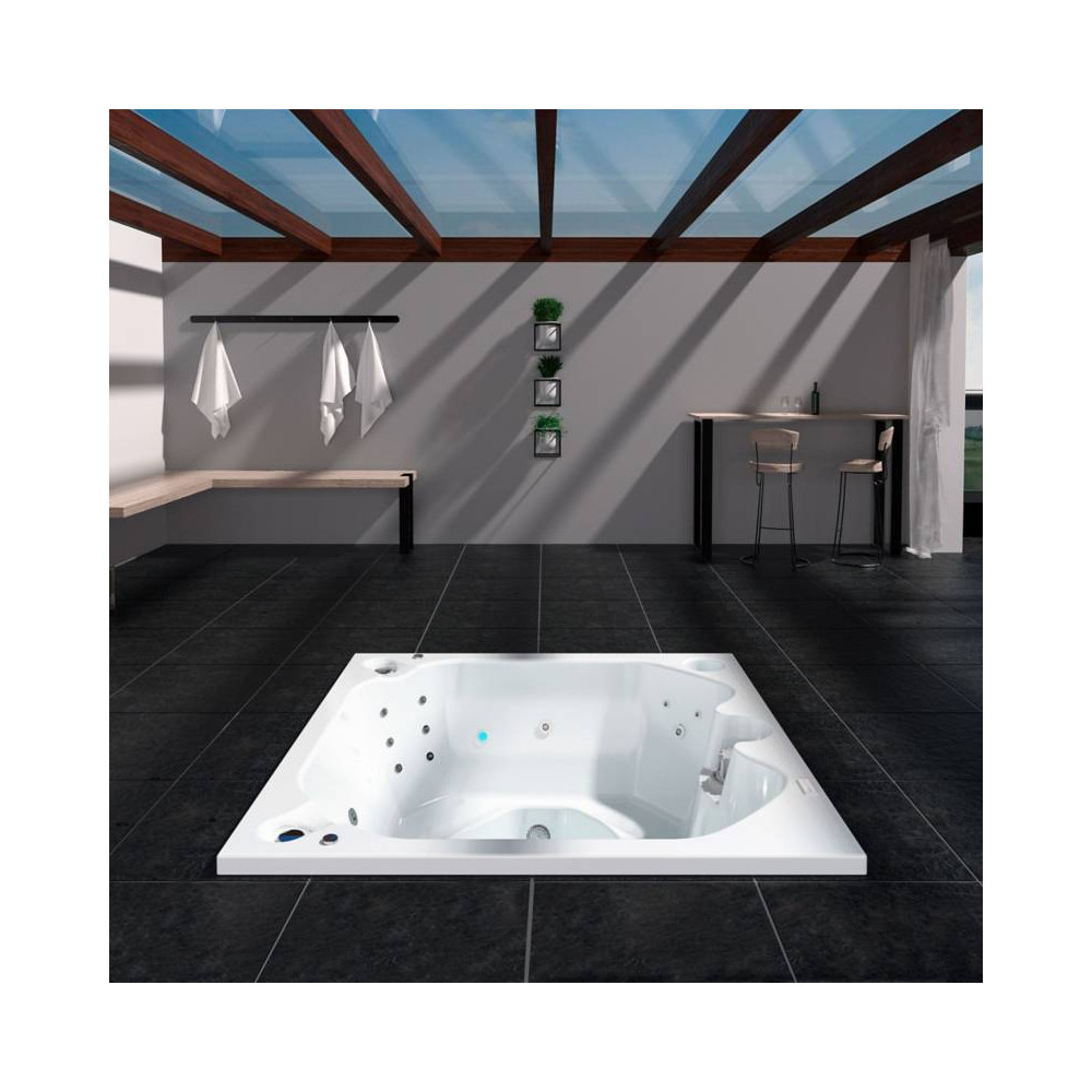 JACUZZI - HIDROMASAJE SANTORINI 180X180  EMPOTRAR (4P)
