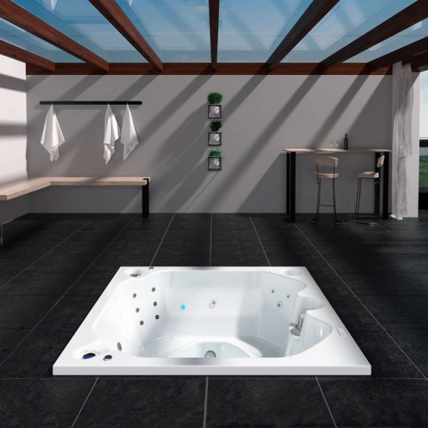 JACUZZI - HIDROMASAJE SANTORINI 180X180  EMPOTRAR (4P)
