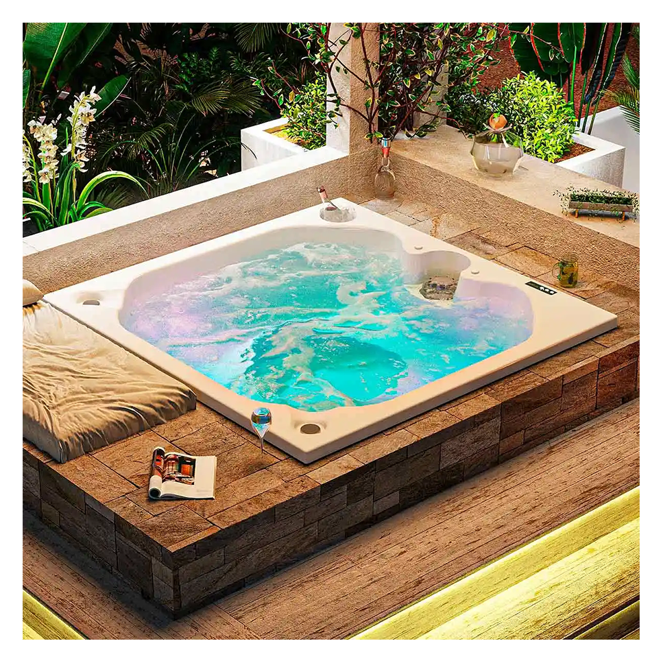 JACUZZI - HIDROAEROMASAJE SANTORINI 180X180  EMPOTRAR (4P)
