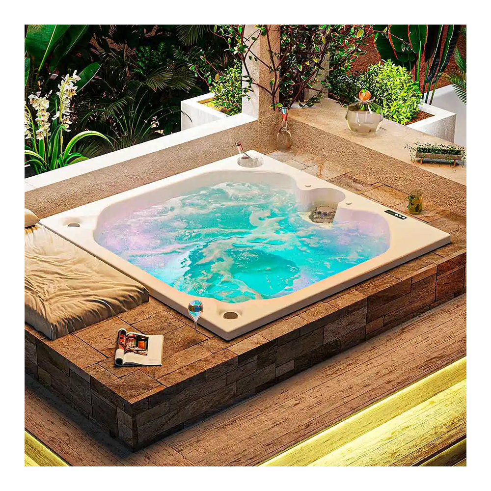 JACUZZI - HIDROAEROMASAJE SANTORINI 180X180  EMPOTRAR (4P)