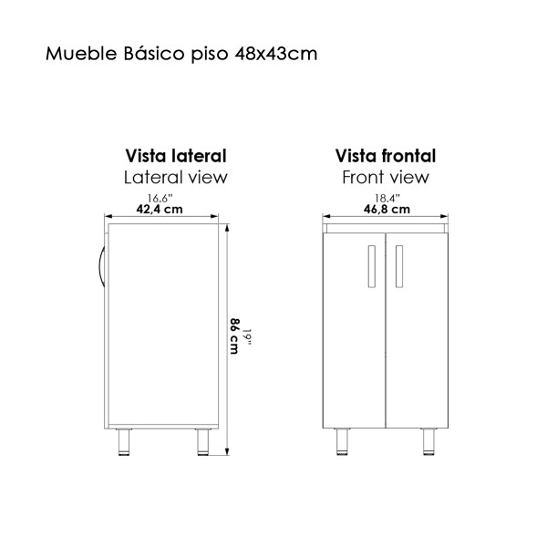 MUEBLE BASICO A PISO 48x43cm