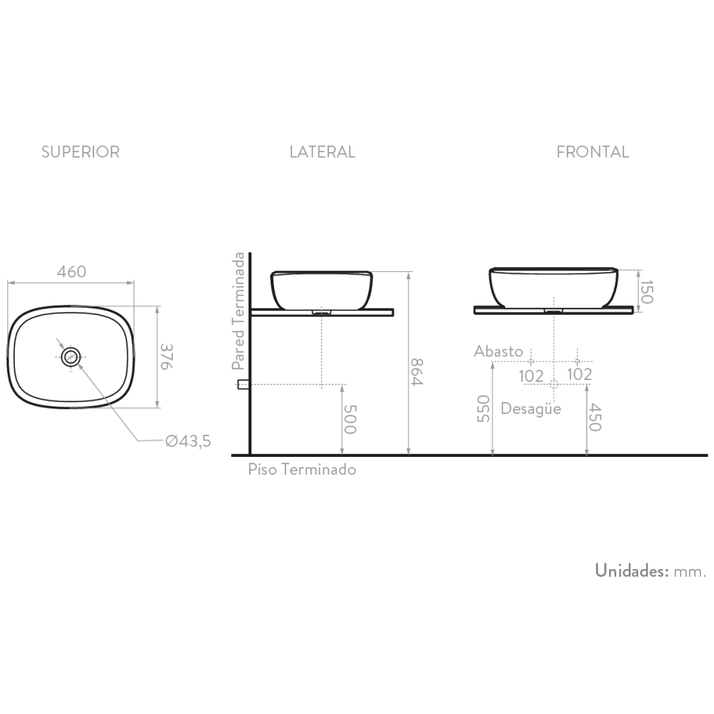 LAVAMANOS CASCADE TIPO VESSEL NEGRO BRILLANTE