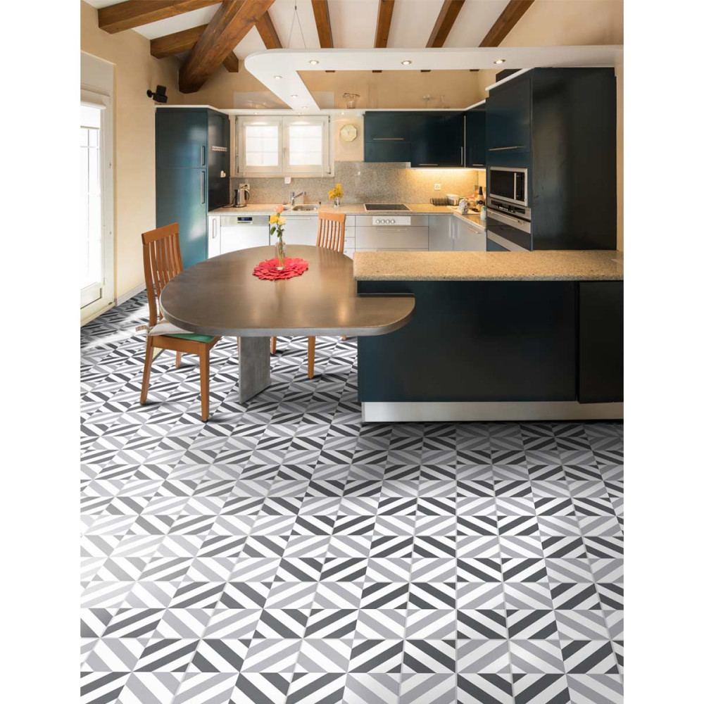 PISO PARED ARGENTA LINEAS NEGRO 30.6x30.6cm