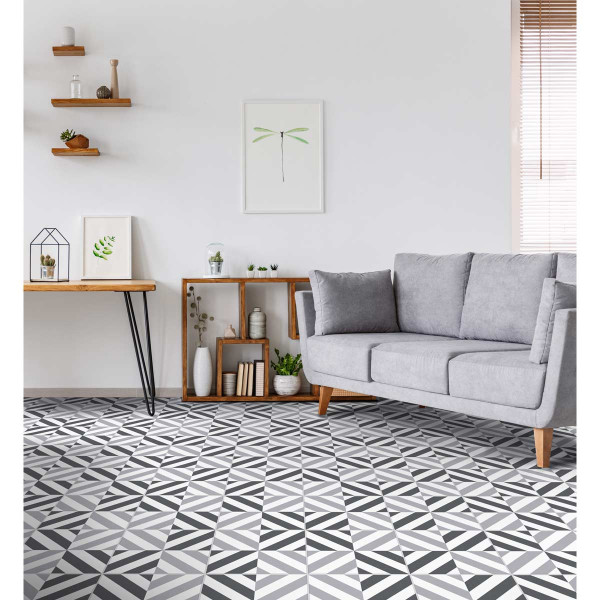 PISO PARED ARGENTA LINEAS NEGRO 30.6x30.6cm